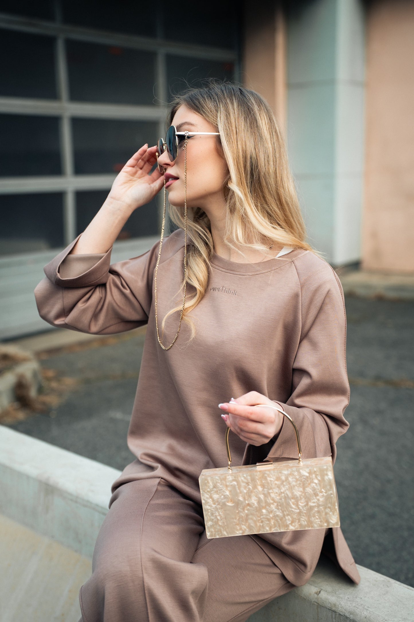 Mocha Cozy Vibe szett (nadrág + felső)