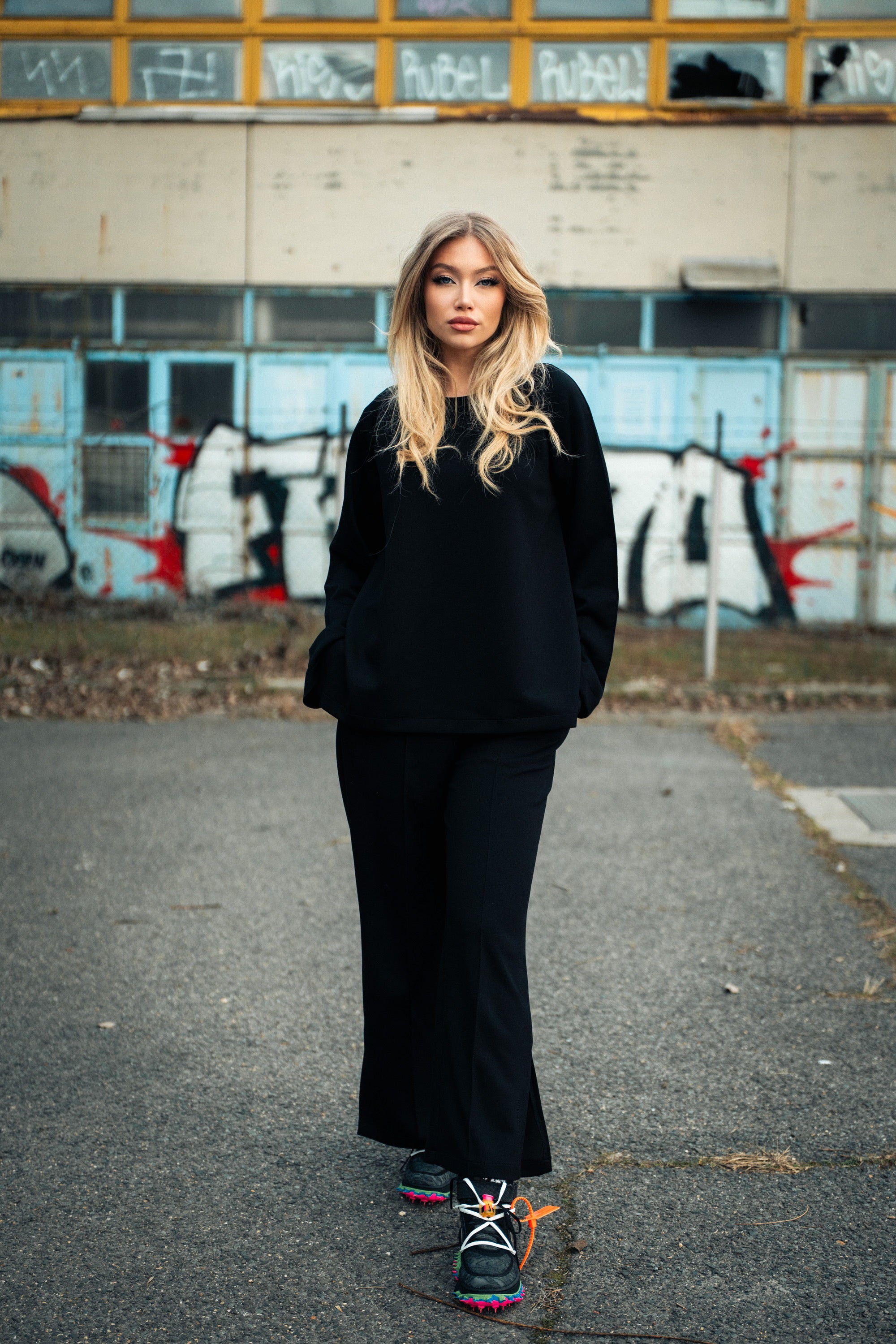 Black Cozy Vibe szett (nadrág + felső)