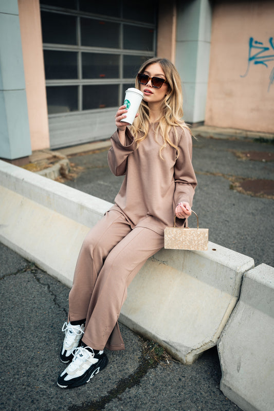 Mocha Cozy Vibe szett (nadrág + felső)