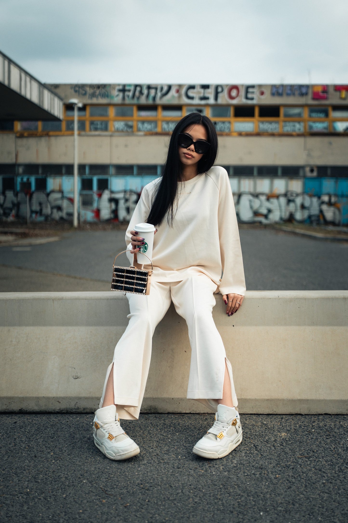 Cream Cozy Vibe szett (nadrág + felső)